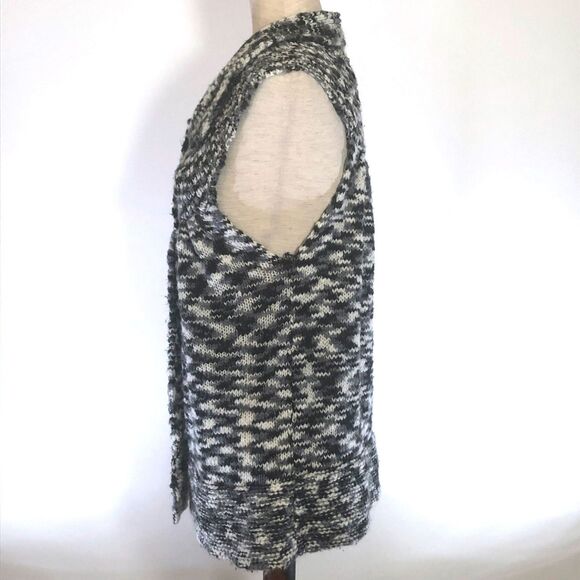 Daytrip Black White Sleeveless Open Cardigan MED - Picture 4 of 7